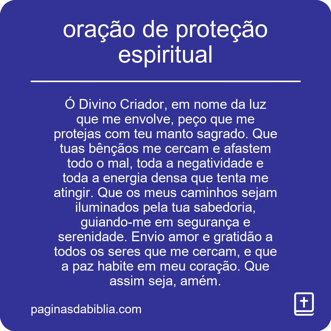 oração de proteção espiritual