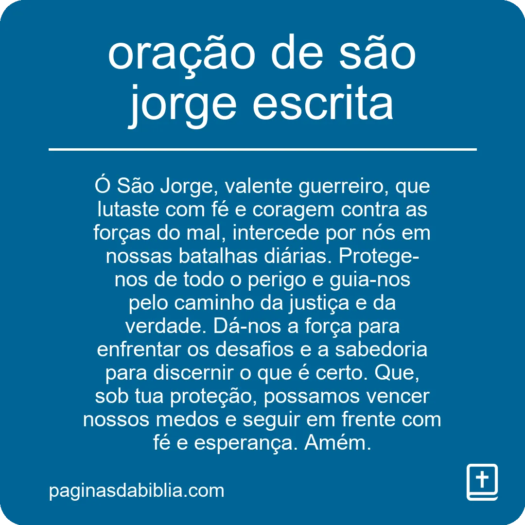 oração de são jorge escrita