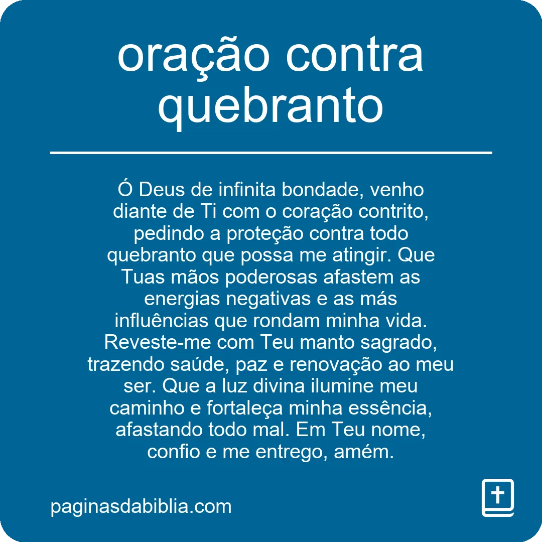 oração contra quebranto