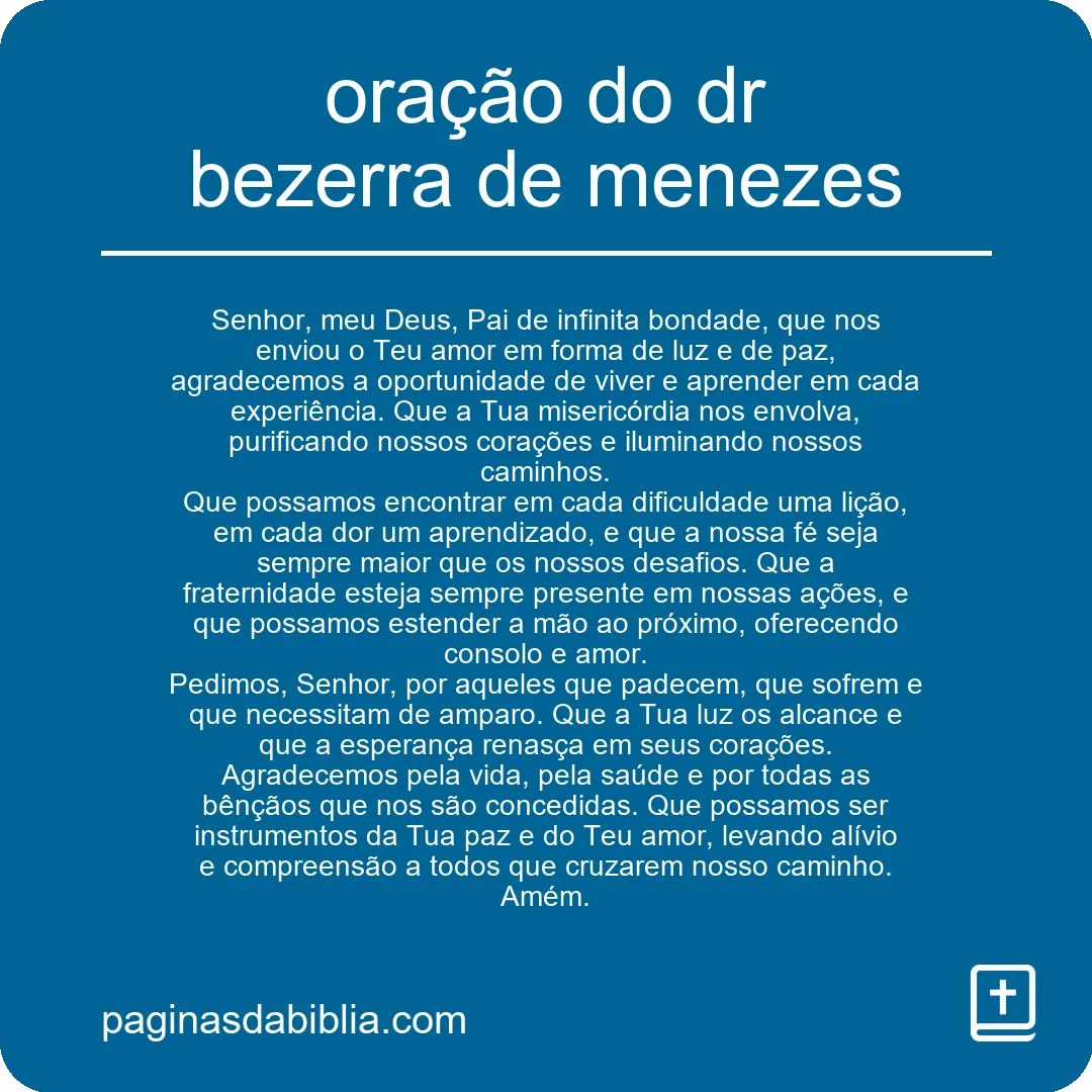 oração do dr bezerra de menezes