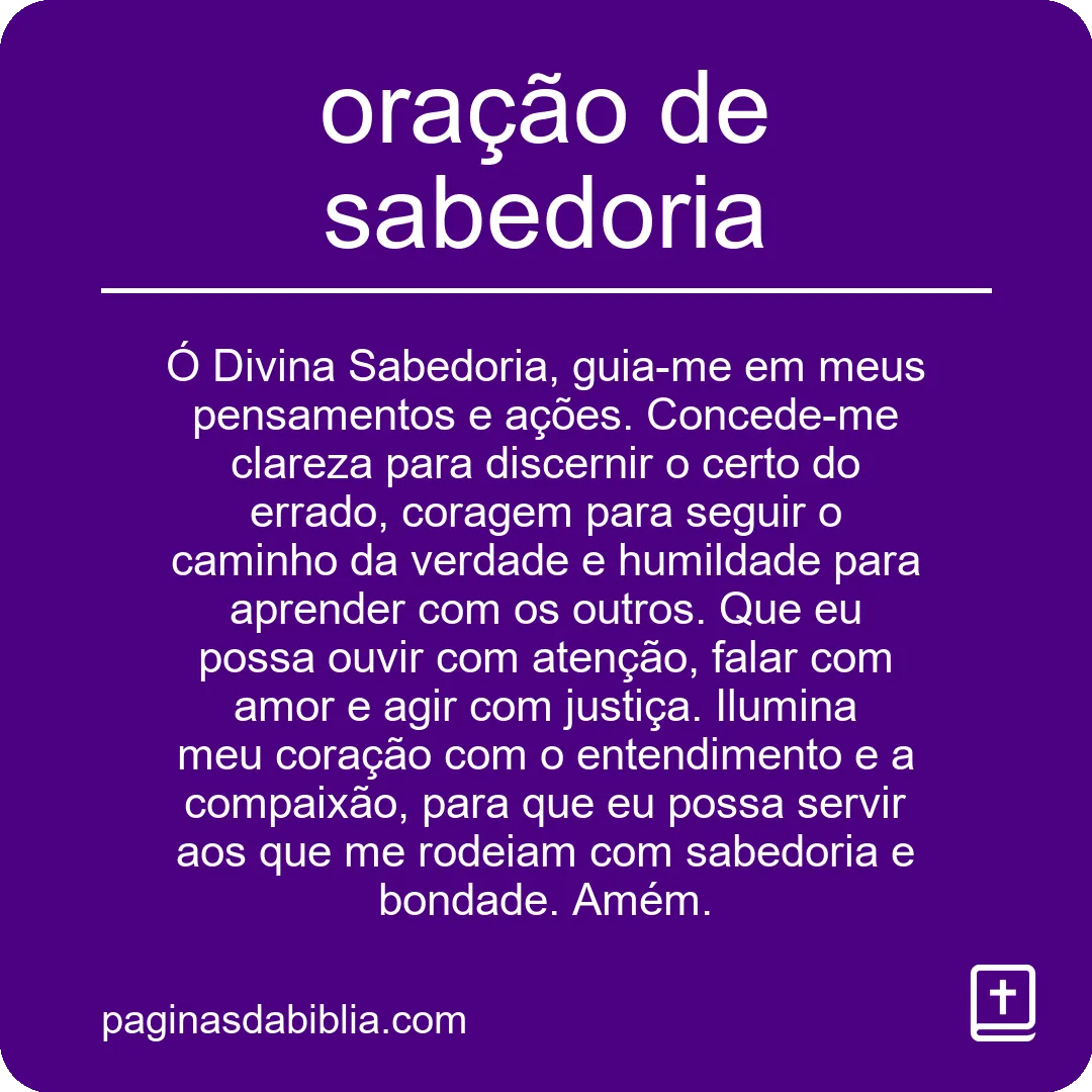 oração de sabedoria