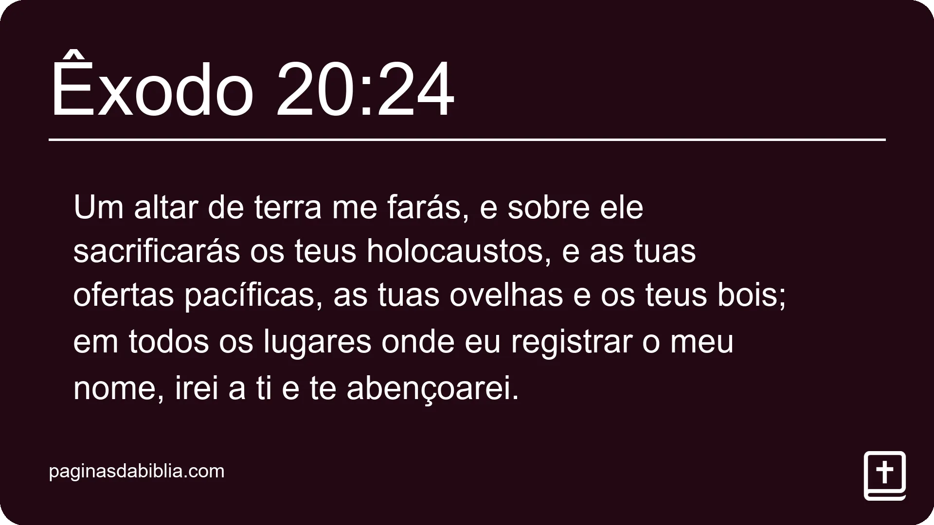 Êxodo 20:24