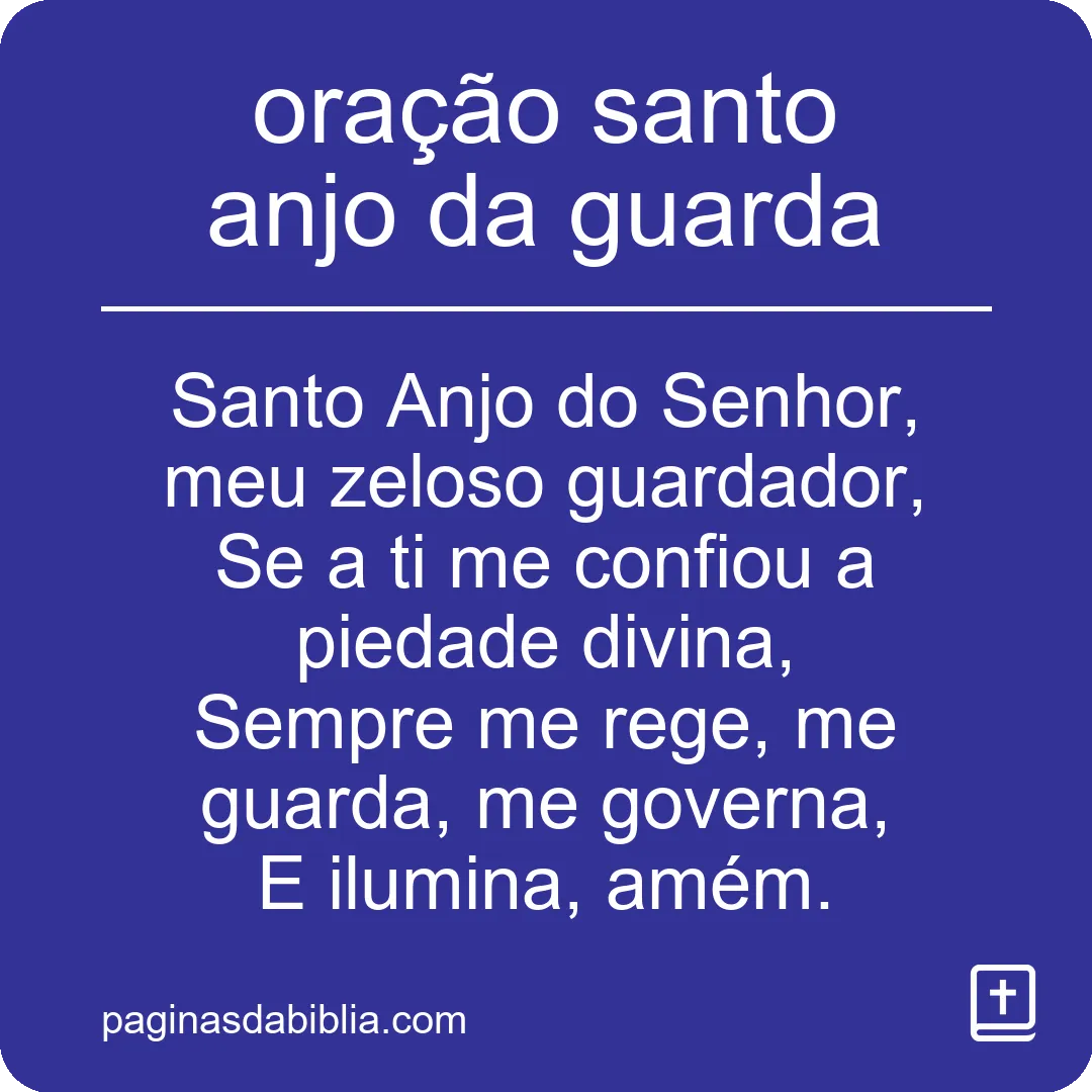 oração santo anjo da guarda