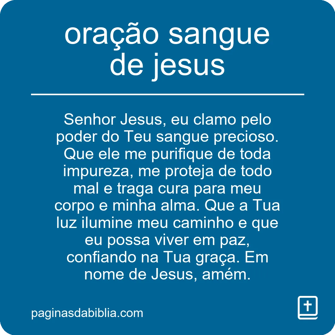 oração sangue de jesus