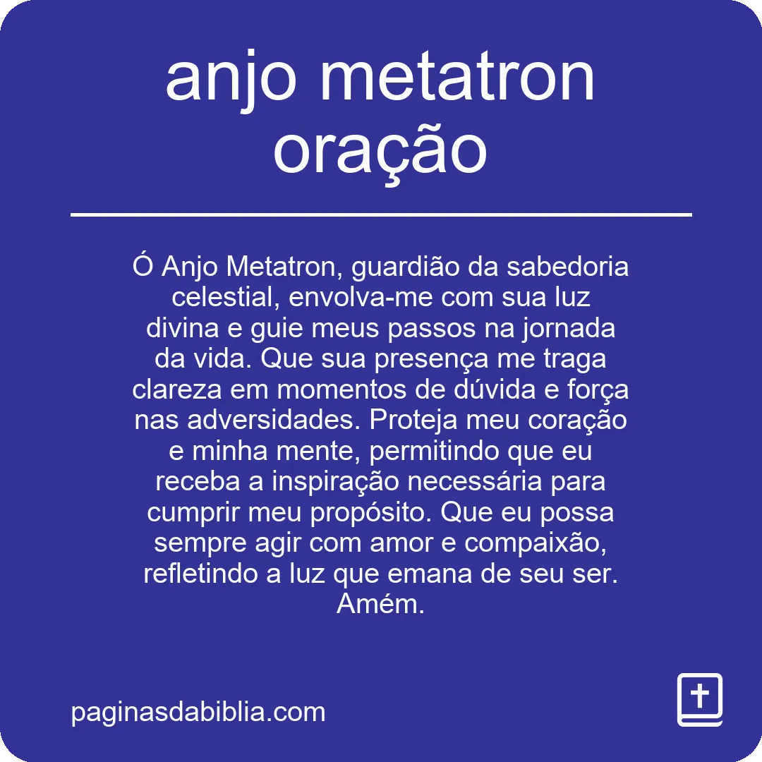 anjo metatron oração