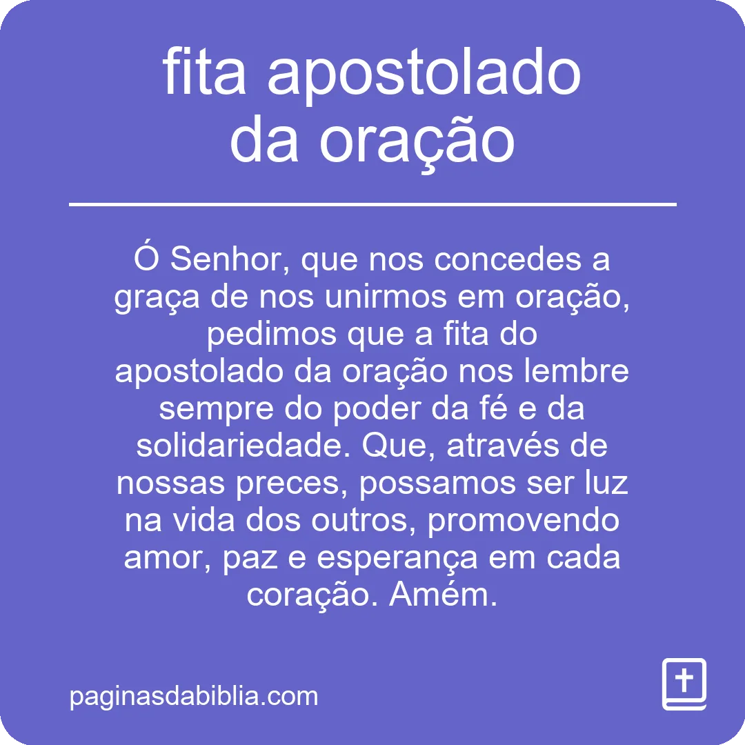 fita apostolado da oração