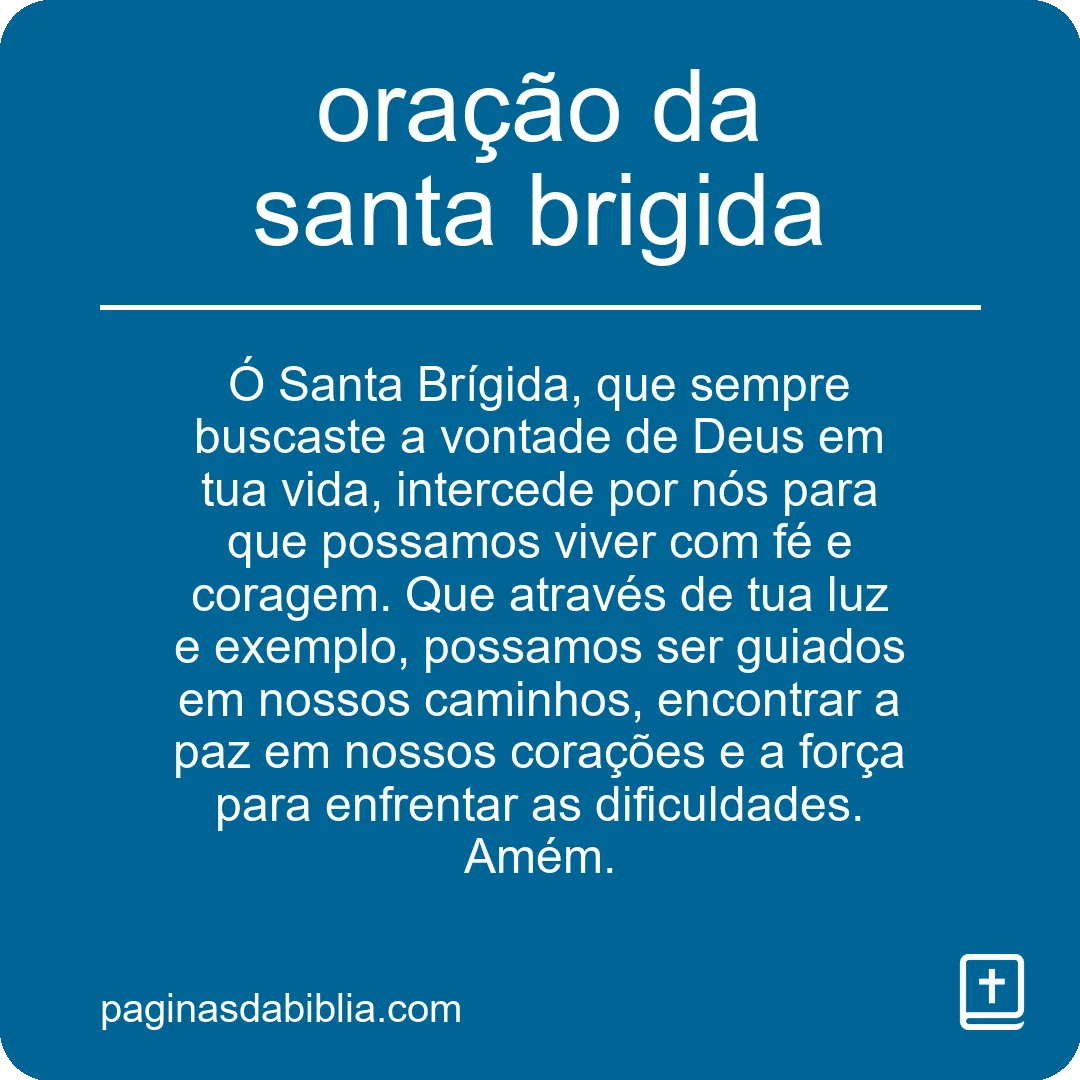 oração da santa brigida