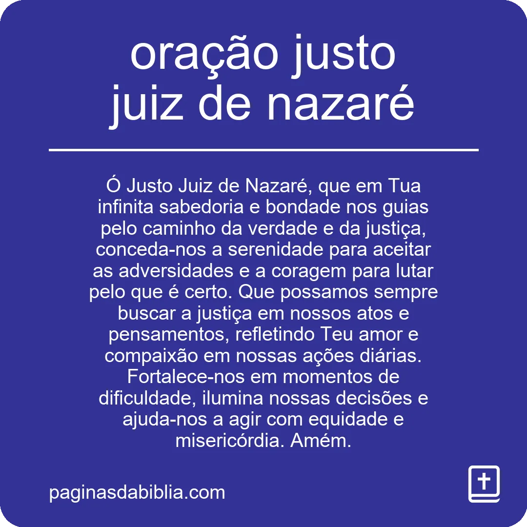 oração justo juiz de nazaré