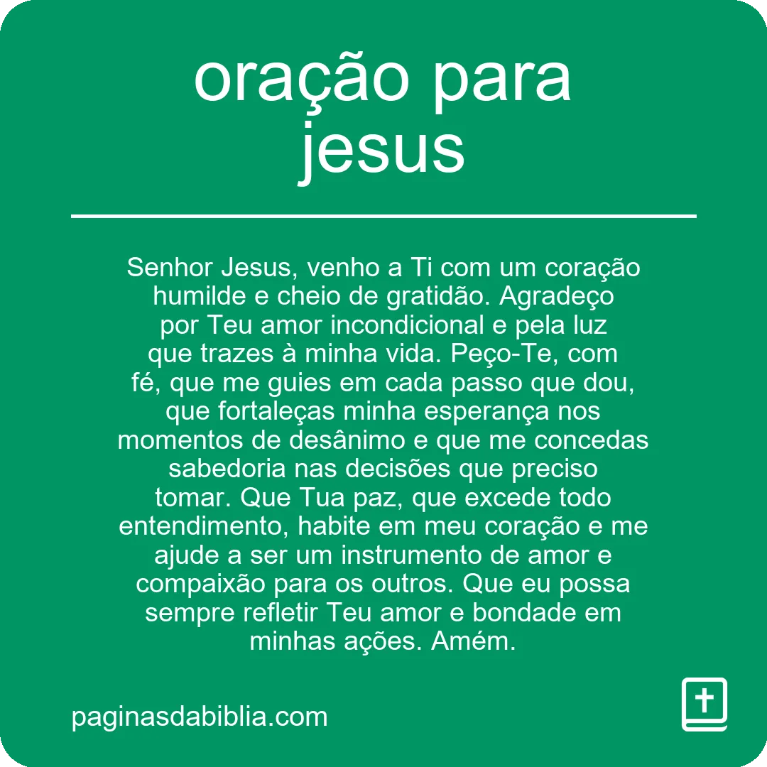 oração para jesus