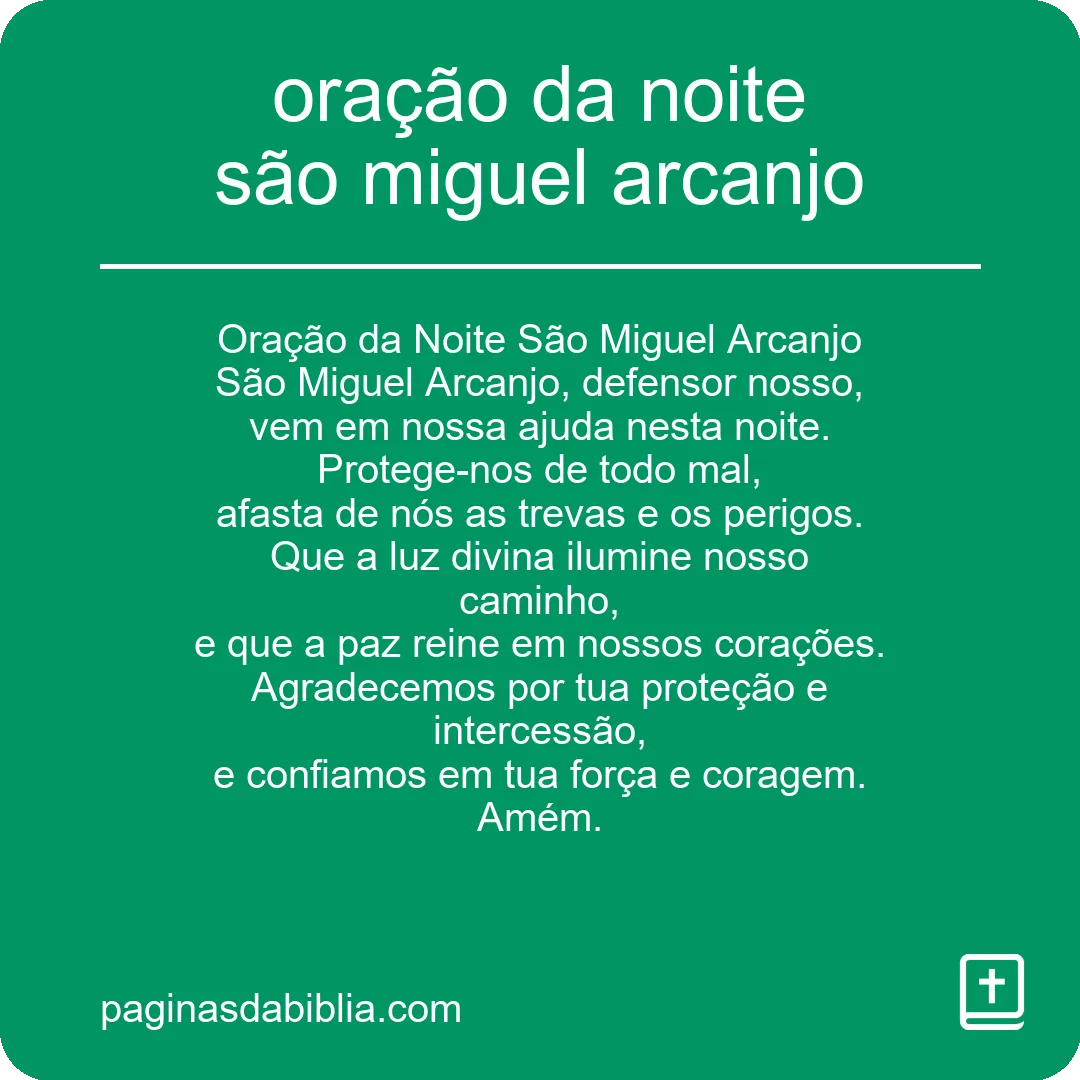 oração da noite são miguel arcanjo