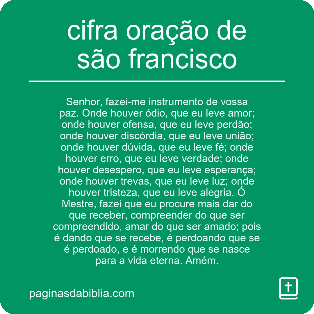 cifra oração de são francisco