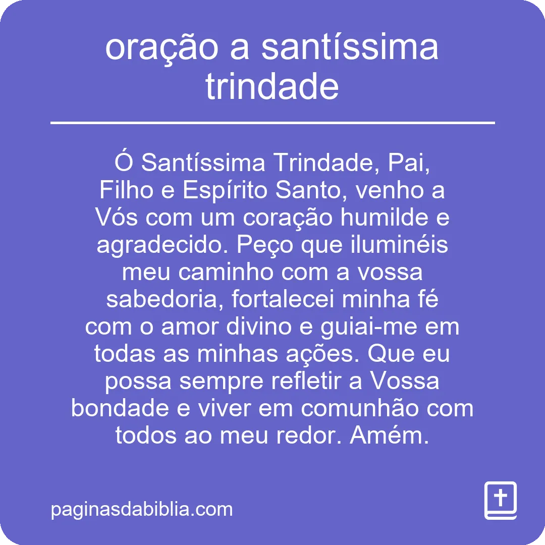 oração a santíssima trindade