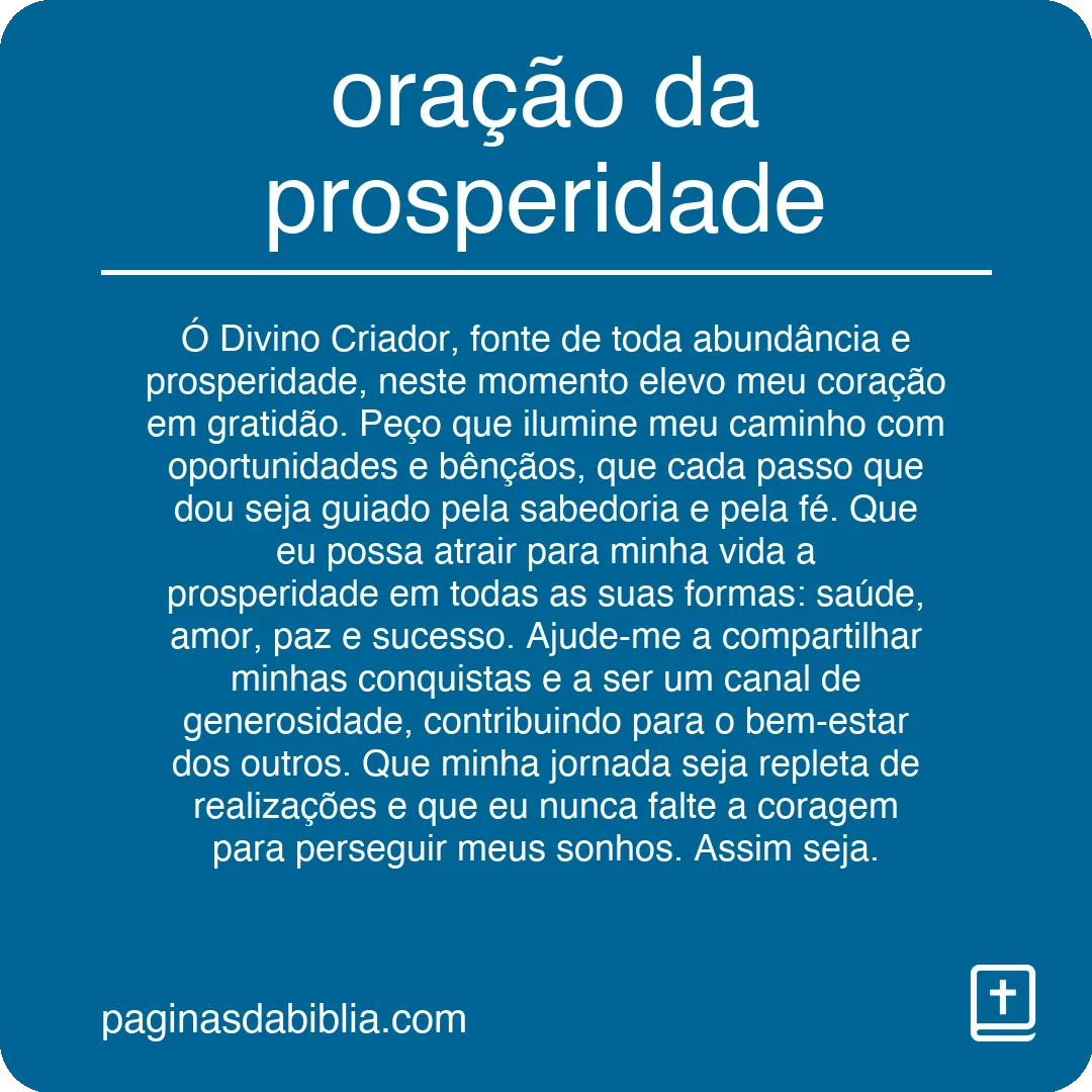 oração da prosperidade