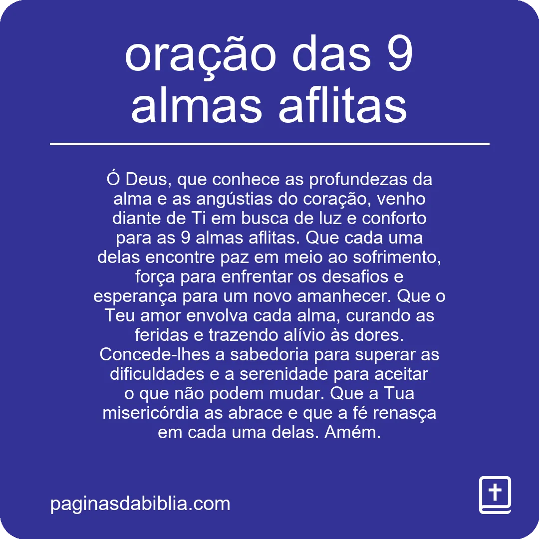 oração das 9 almas aflitas