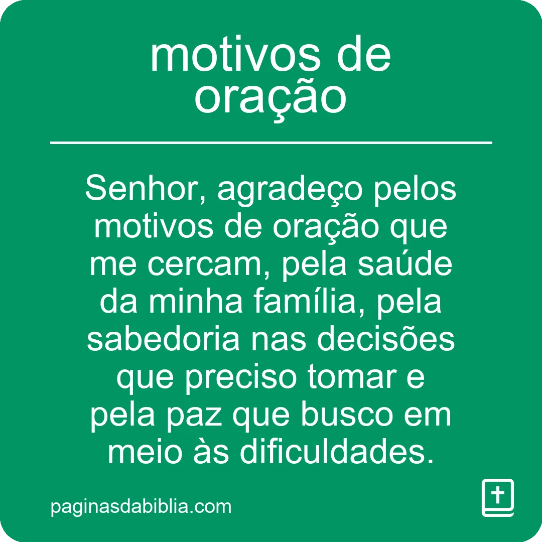 motivos de oração