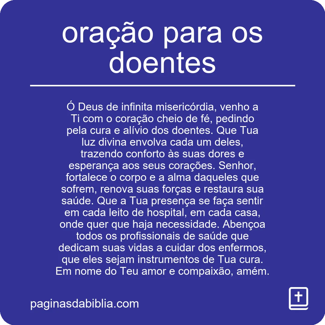 oração para os doentes