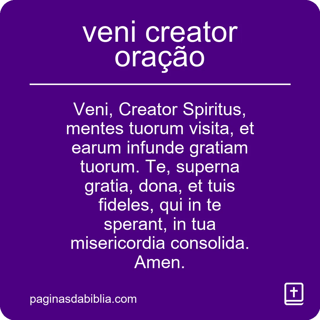 veni creator oração