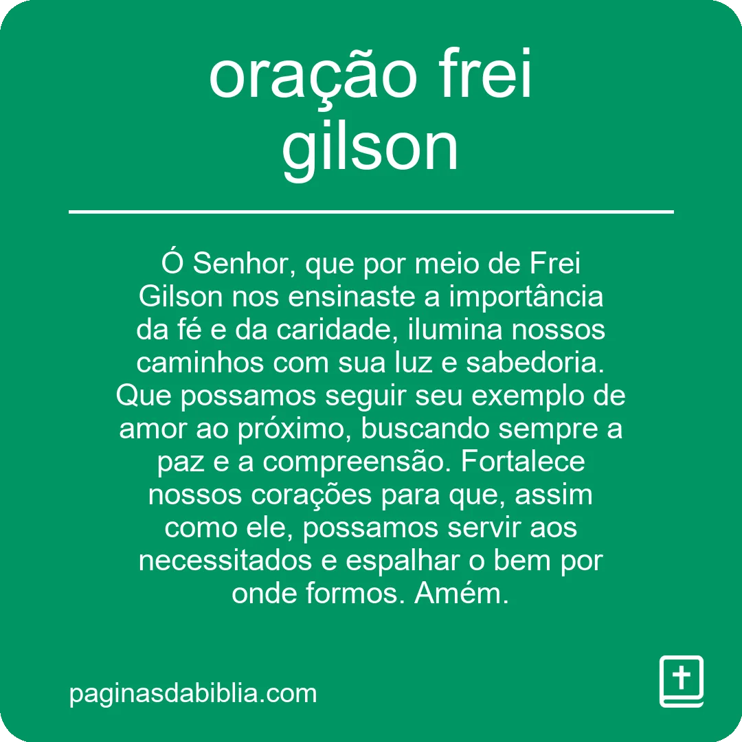 oração frei gilson