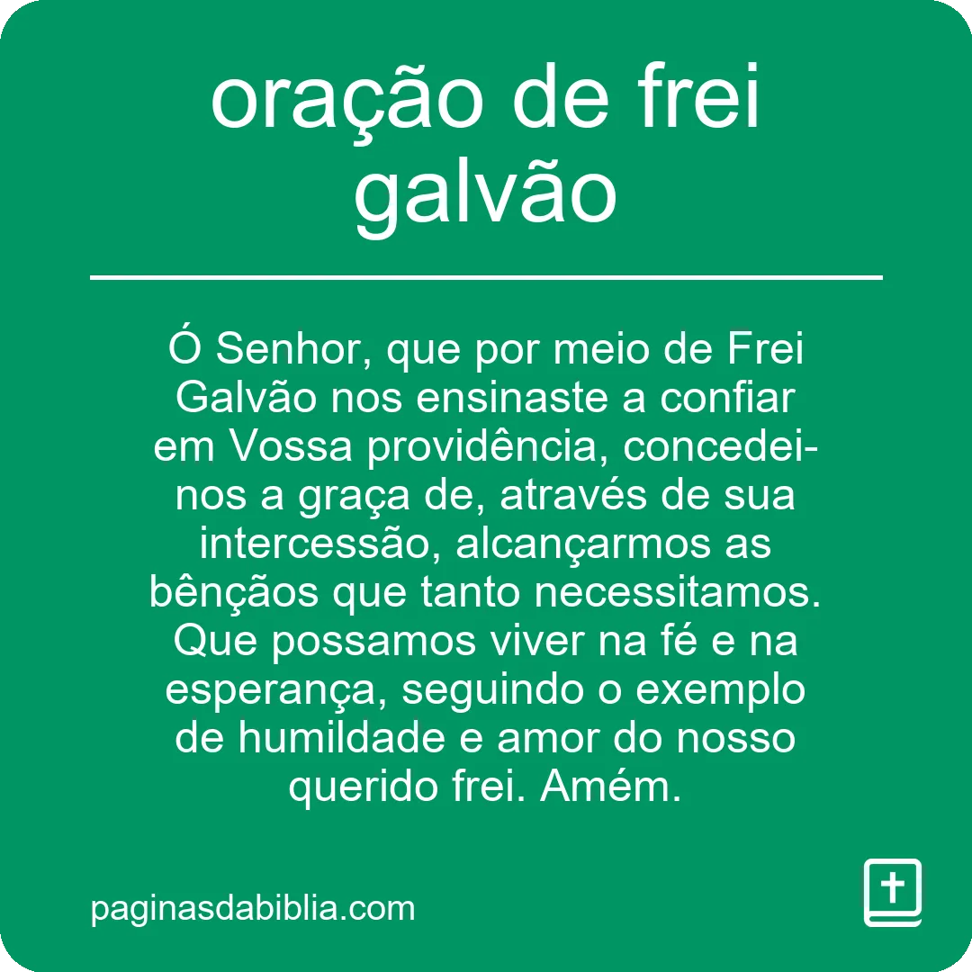 oração de frei galvão