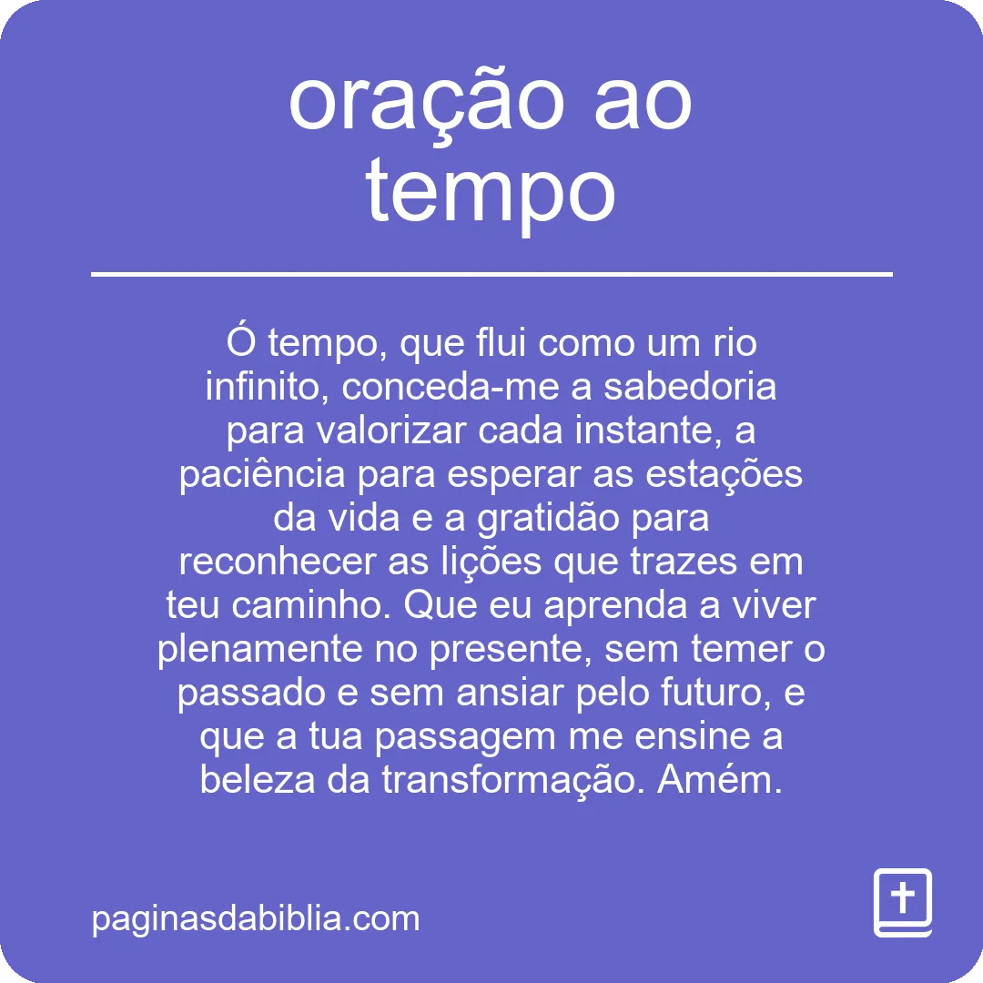 oração ao tempo