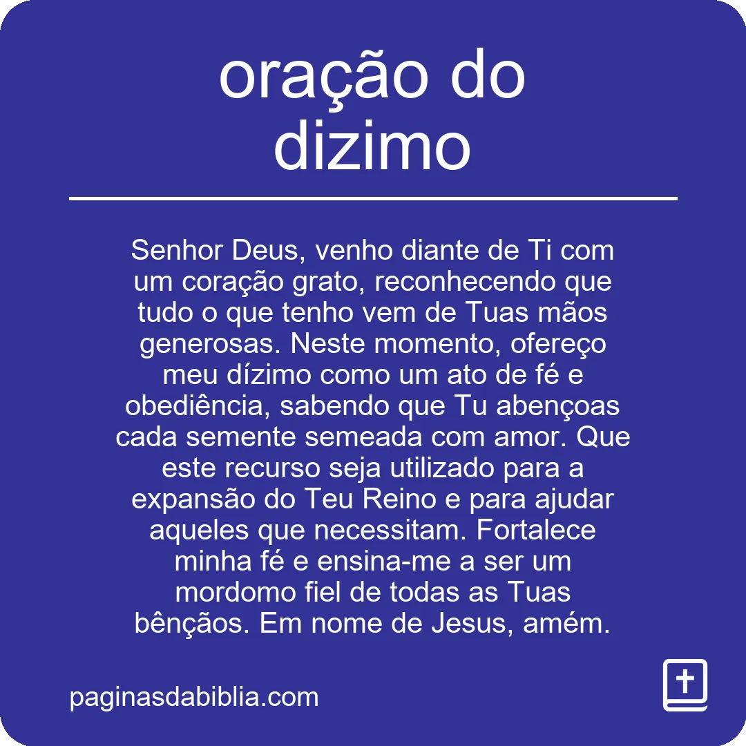 oração do dizimo