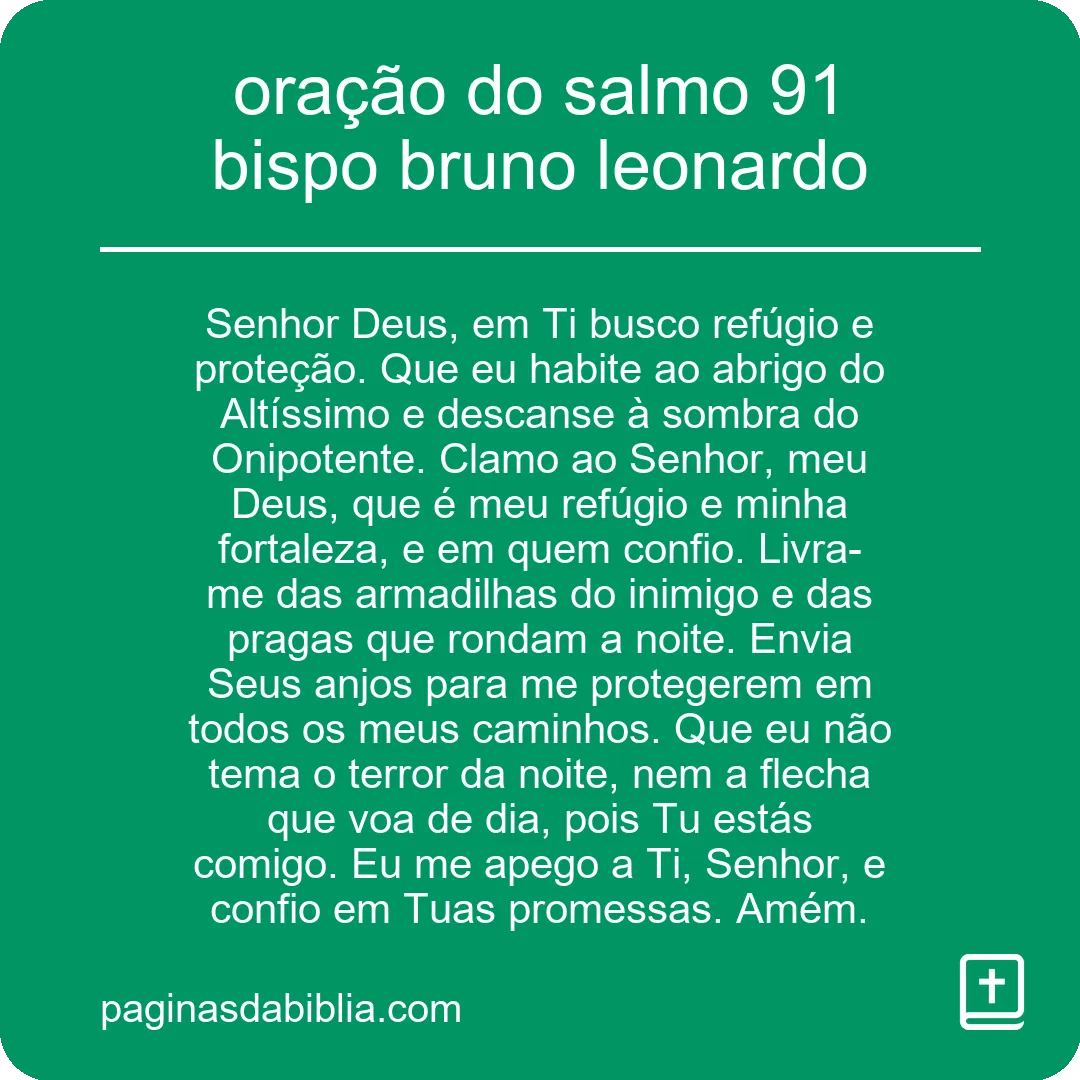 oração do salmo 91 bispo bruno leonardo