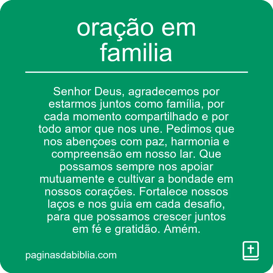 oração em familia