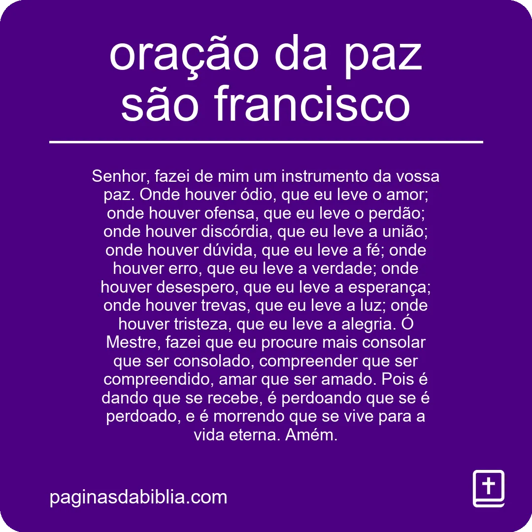 oração da paz são francisco