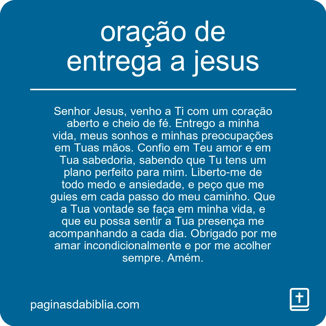 oração de entrega a jesus