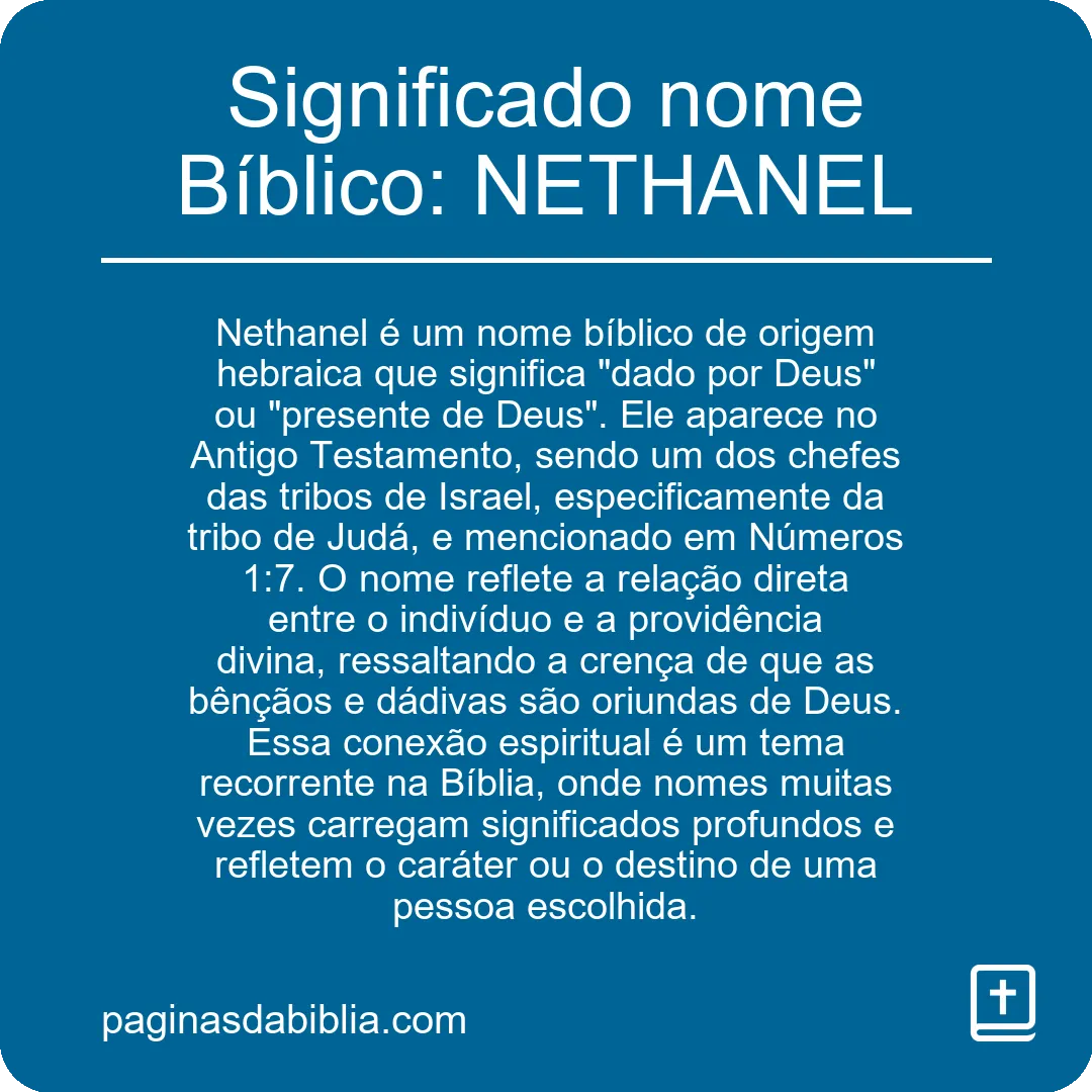 Significado nome Bíblico: NETHANEL