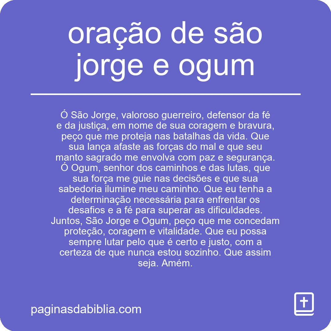 oração de são jorge e ogum