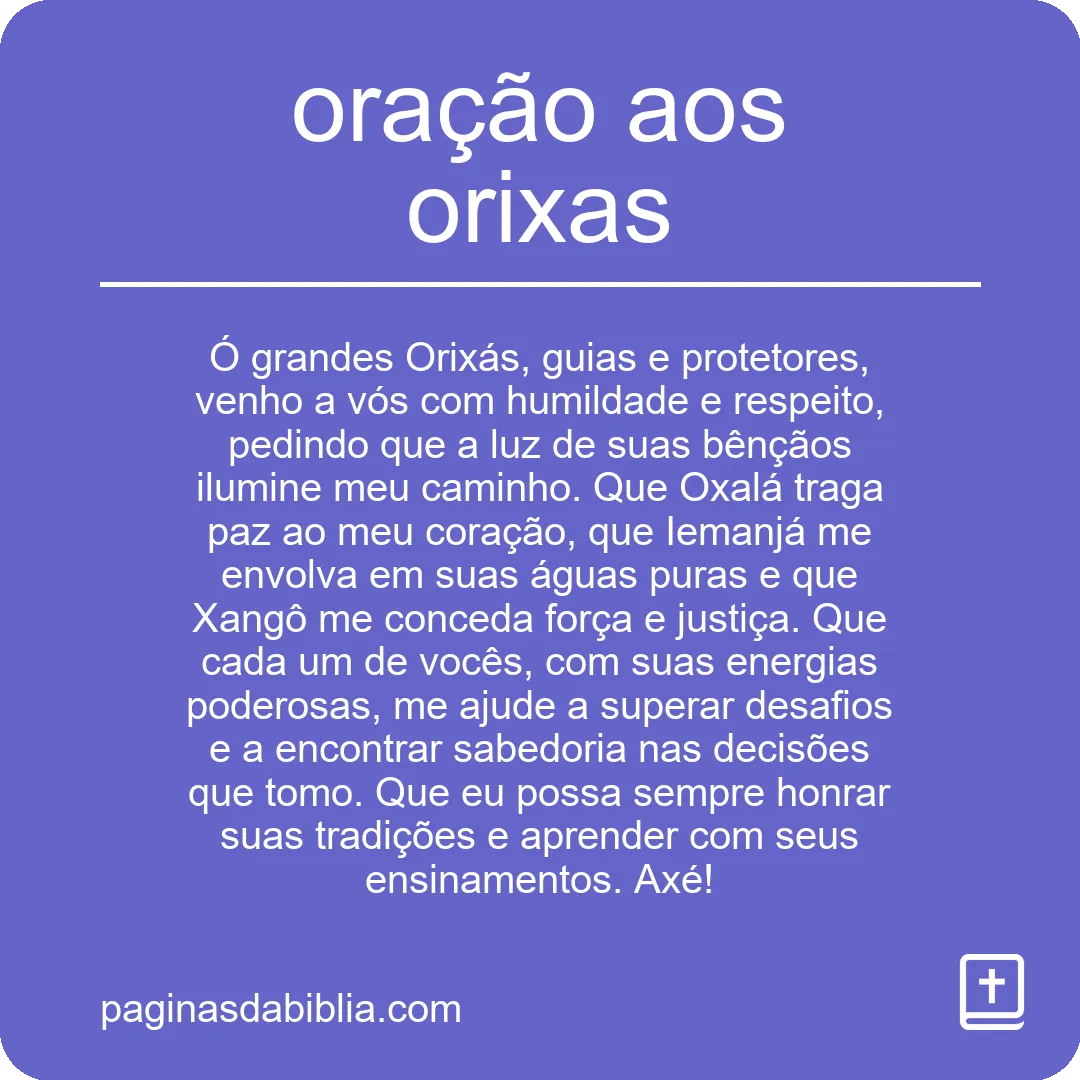 oração aos orixas