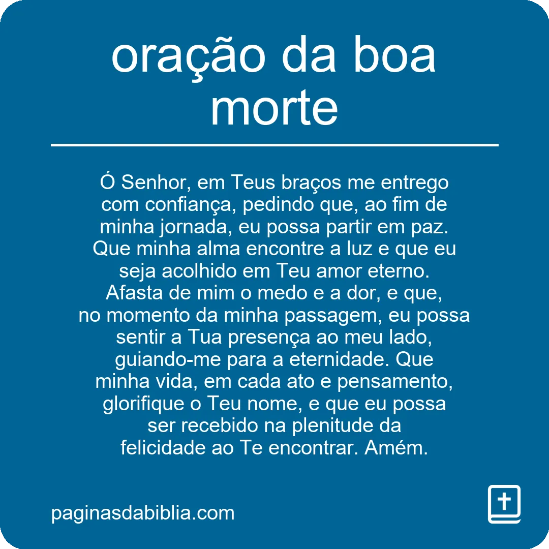 oração da boa morte