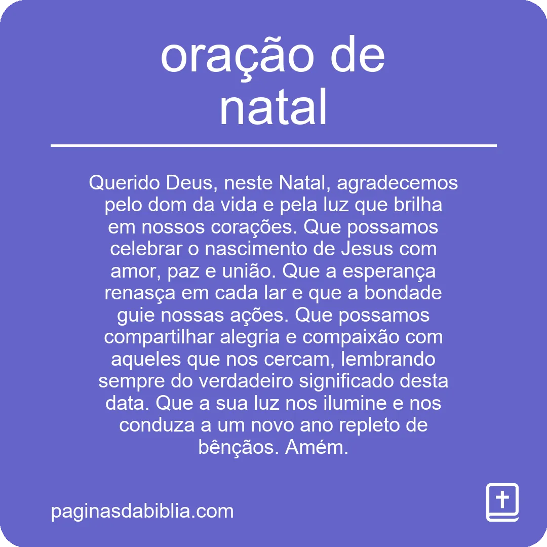 oração de natal