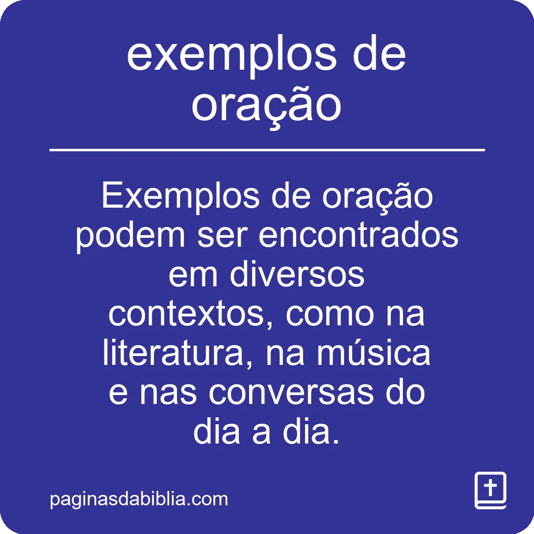 exemplos de oração