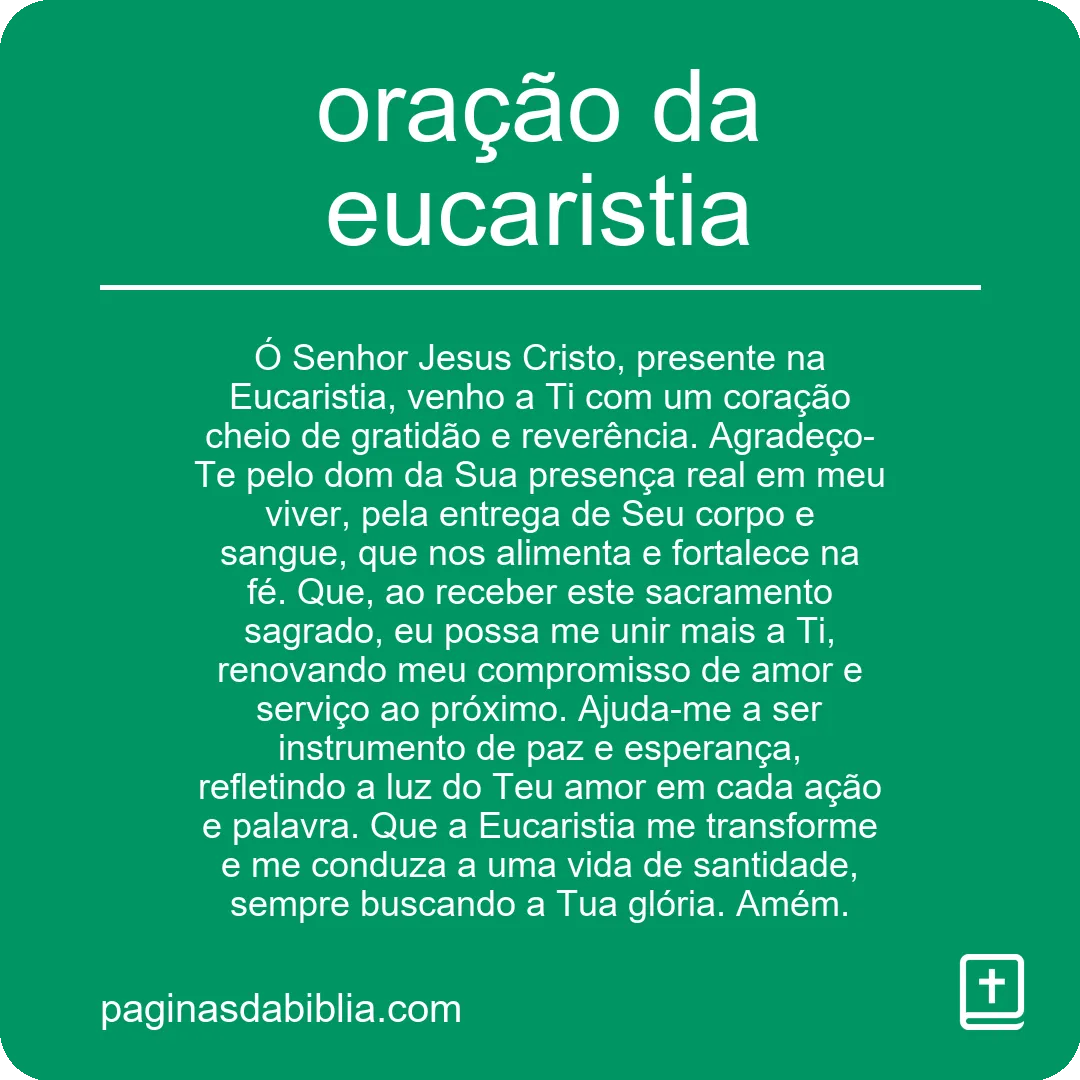 oração da eucaristia