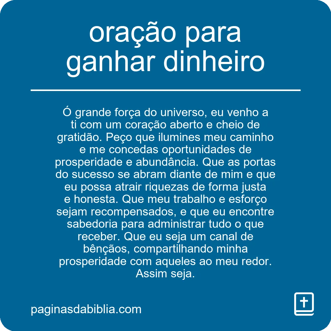 oração para ganhar dinheiro