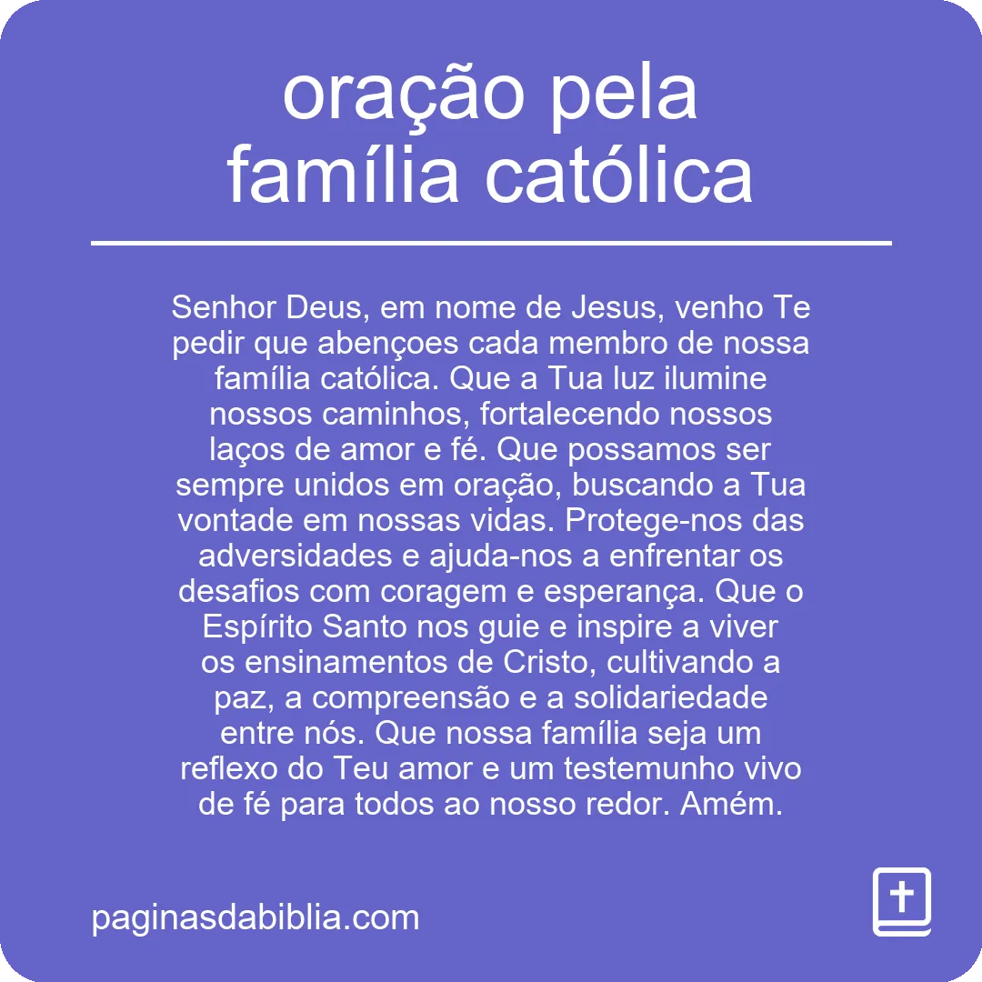 oração pela família católica