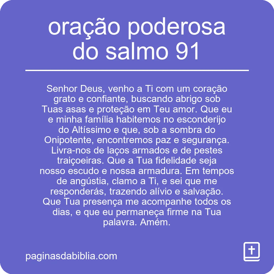 oração poderosa do salmo 91