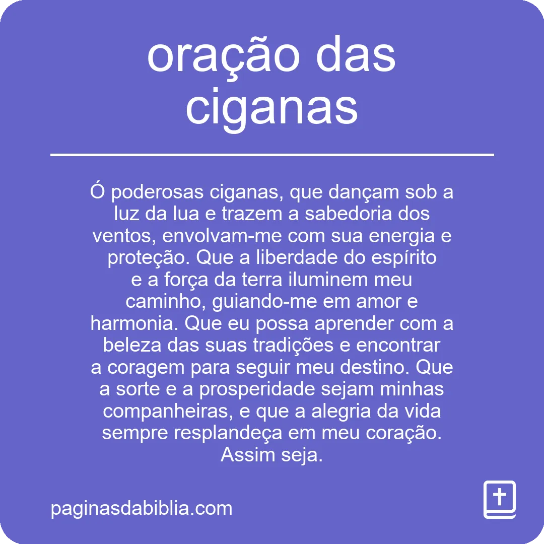 oração das ciganas