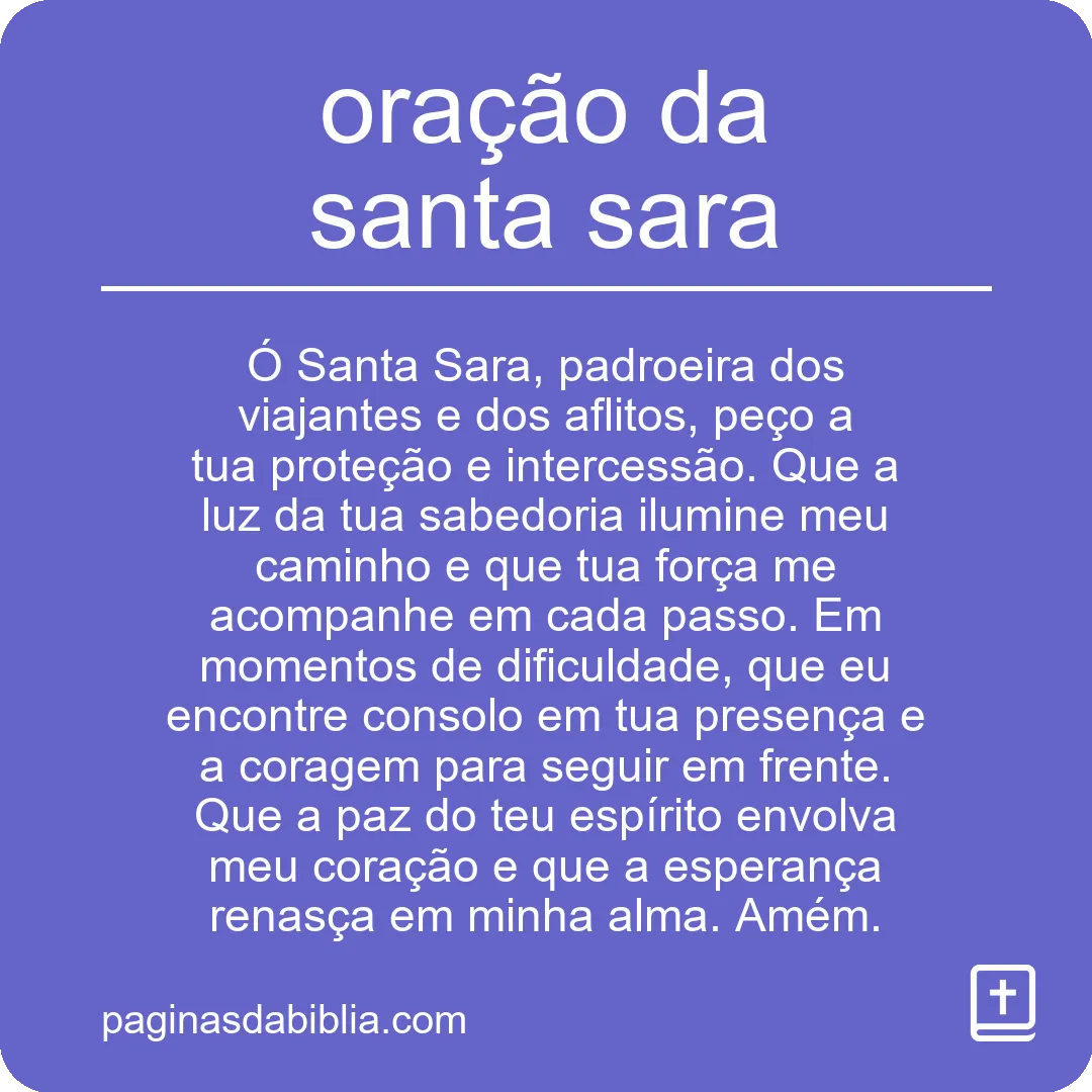 oração da santa sara