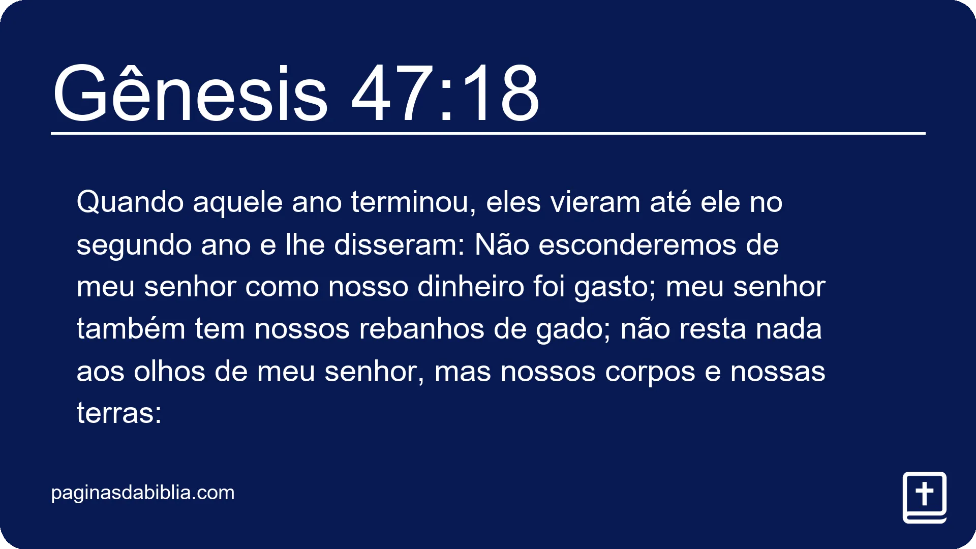 Gênesis 47:18