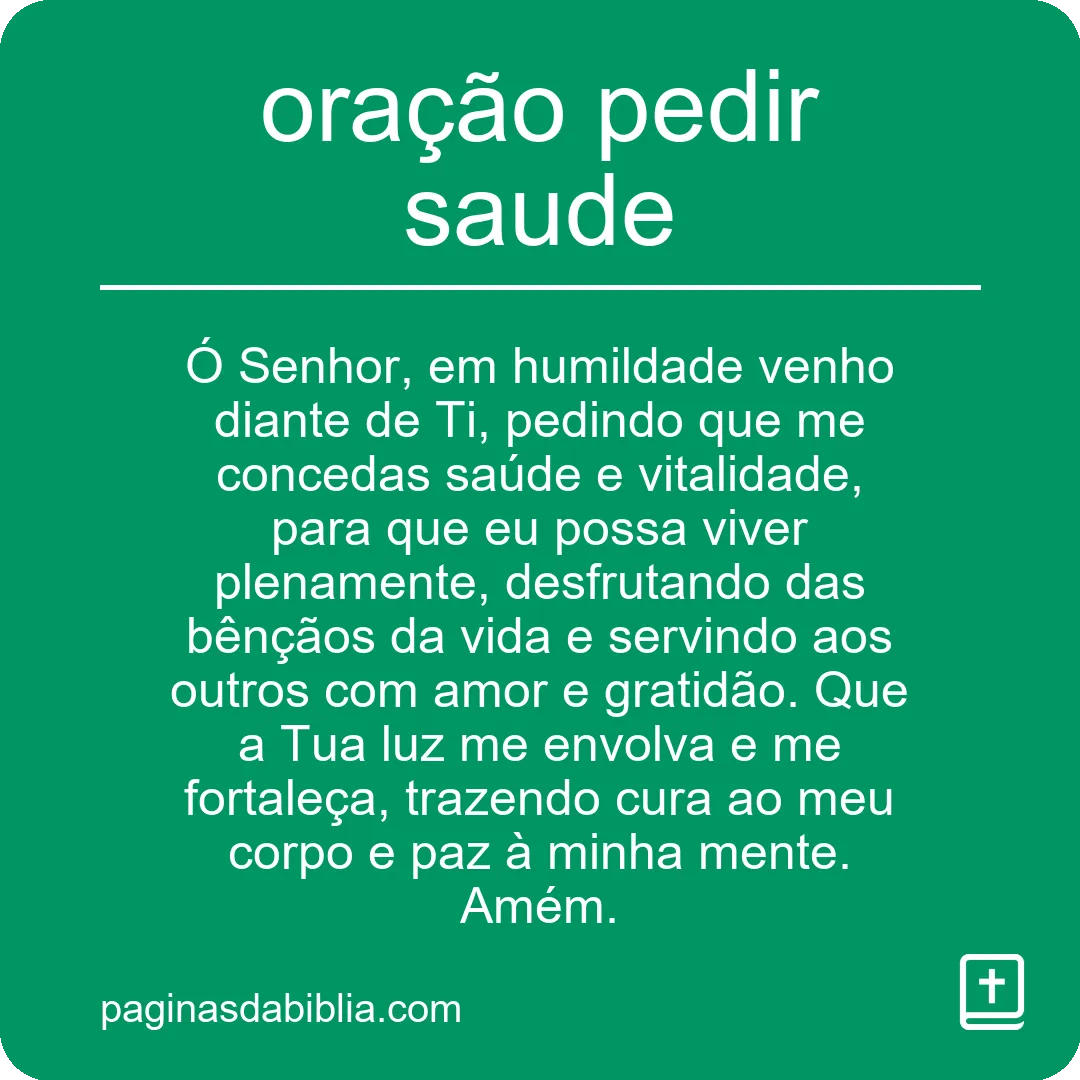 oração pedir saude