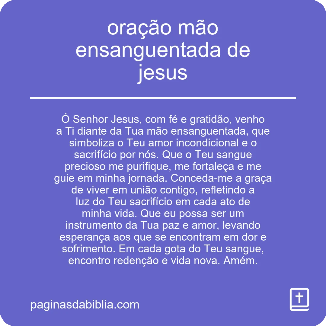 oração mão ensanguentada de jesus