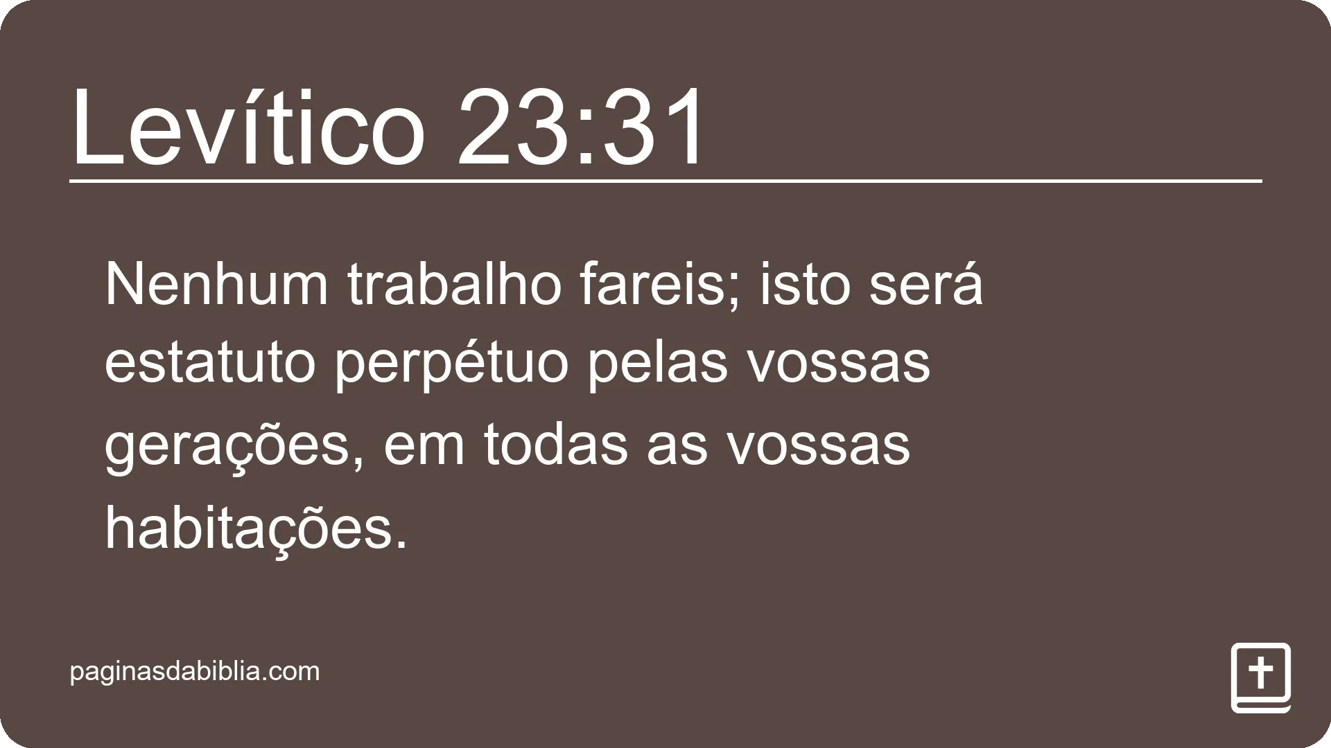 Levítico 23:31