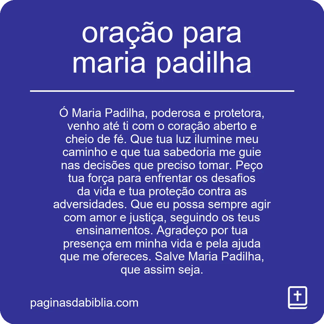 oração para maria padilha