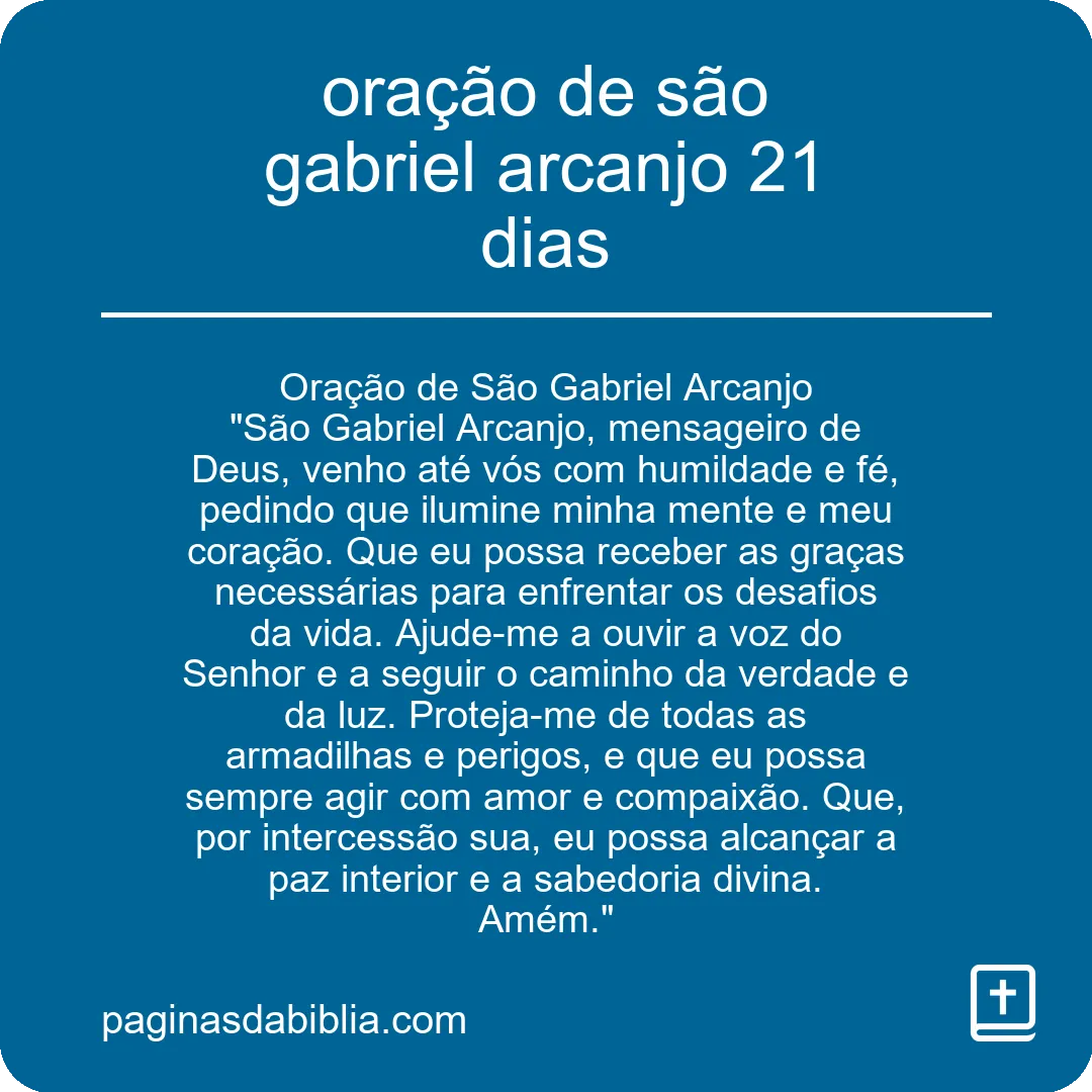 oração de são gabriel arcanjo 21 dias