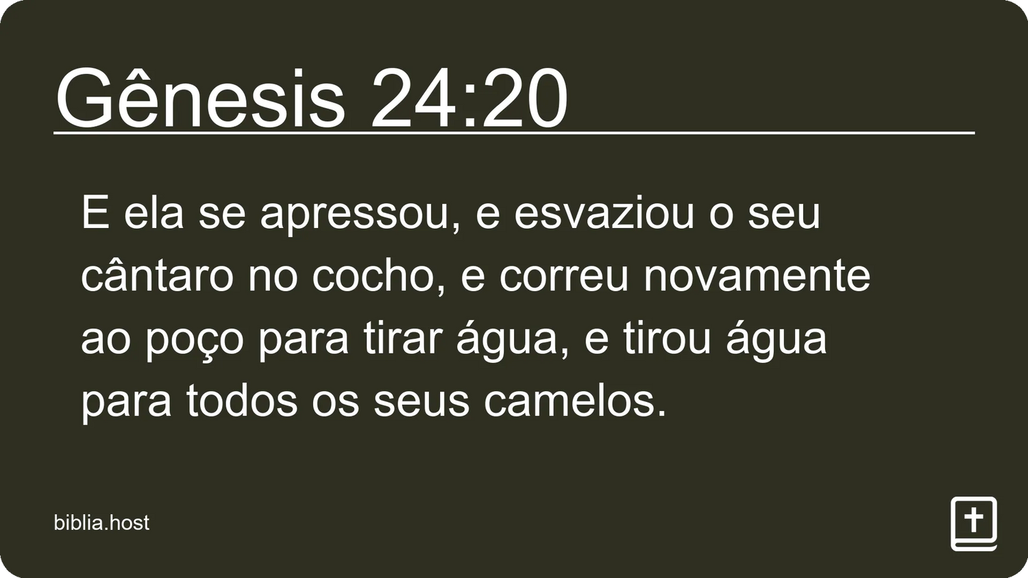 Gênesis 24:20