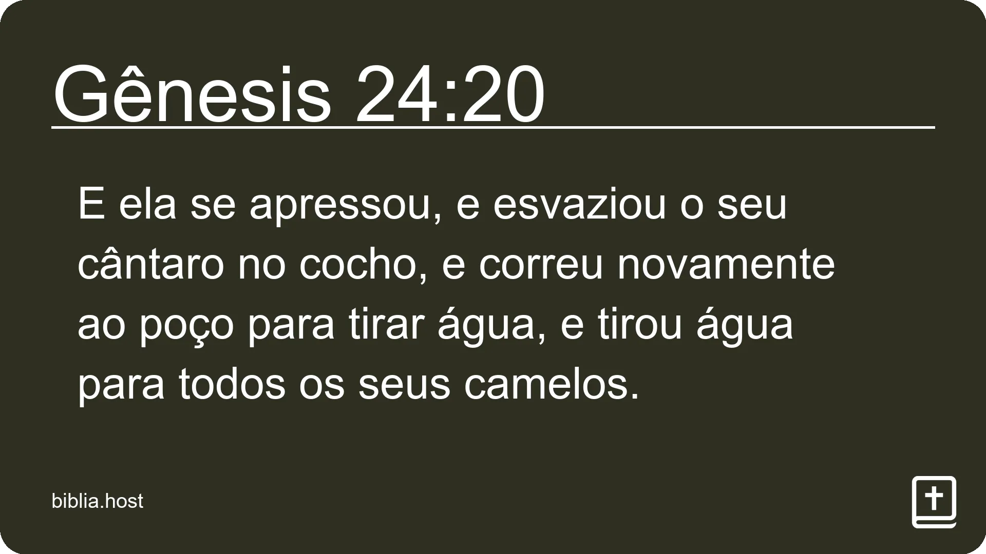 Gênesis 24:20