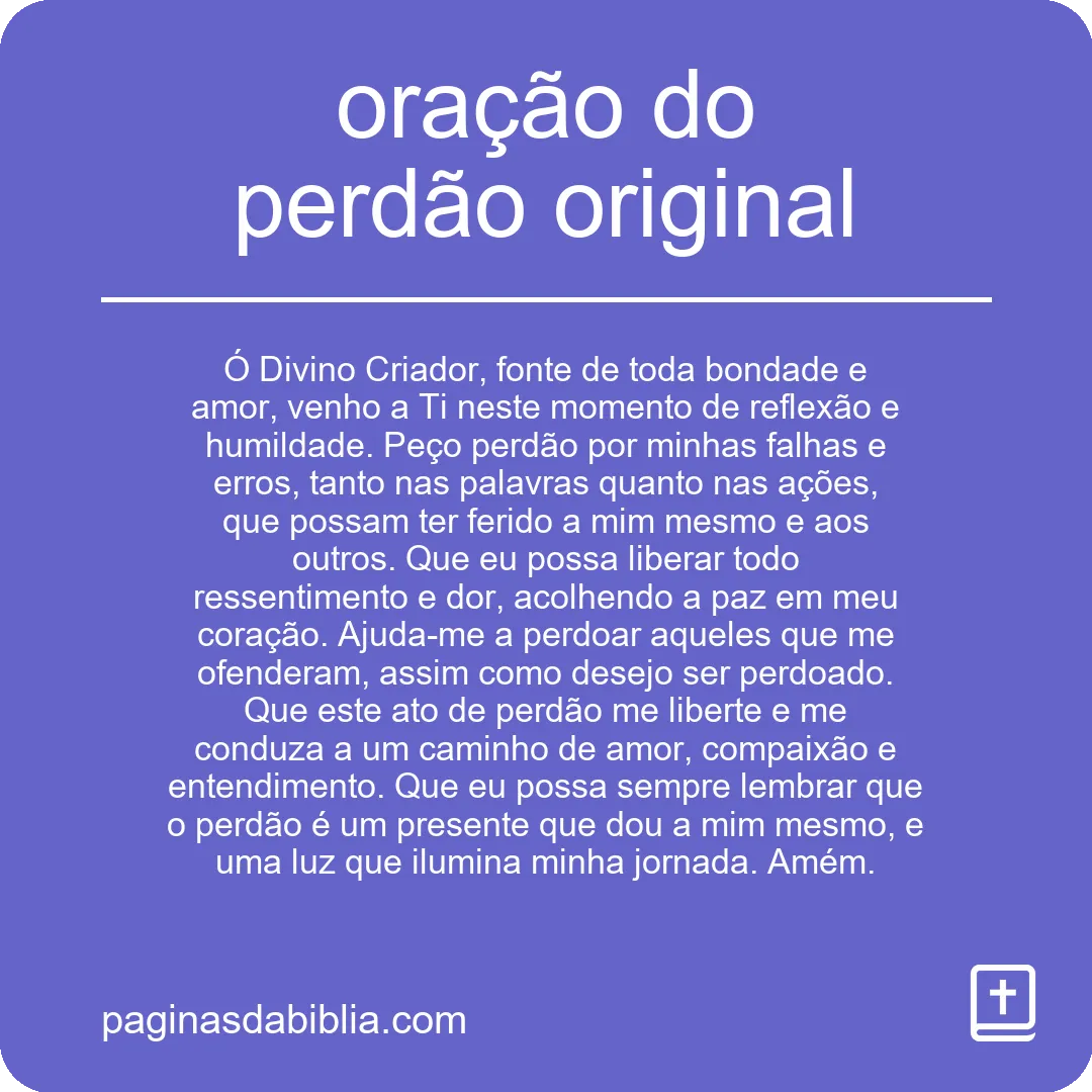 oração do perdão original